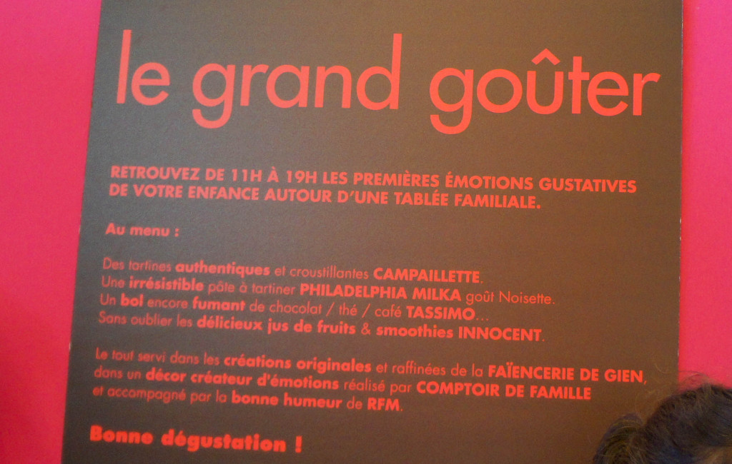 A l'étage Confiserie, on peut également s'inscrire pour participer au "Grand Goûter", notamment sponsorisé par... Campaillette (Grands Moulins de Paris). J'espère qu'au moins, le pain sera bon. 