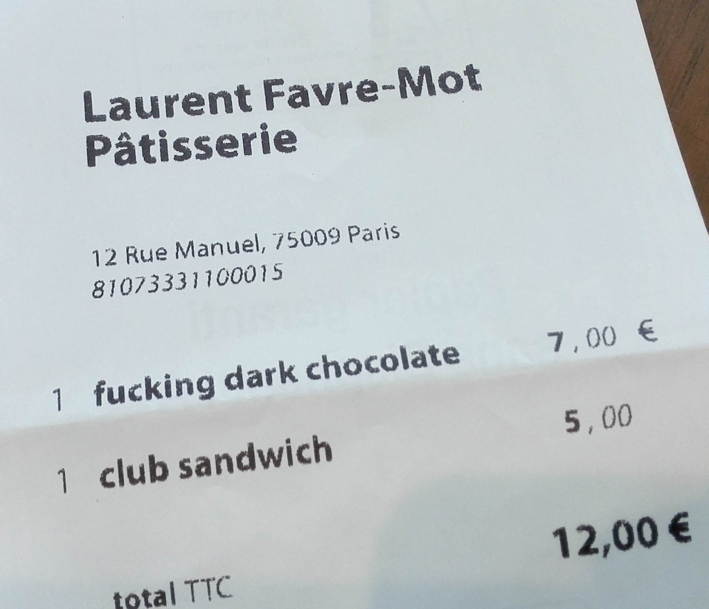 L'addition, Laurent Favre-Mot, Paris 9è